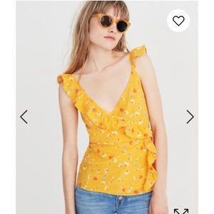 Maewell Silk Wrap Cami Top in Painted Carnationsd